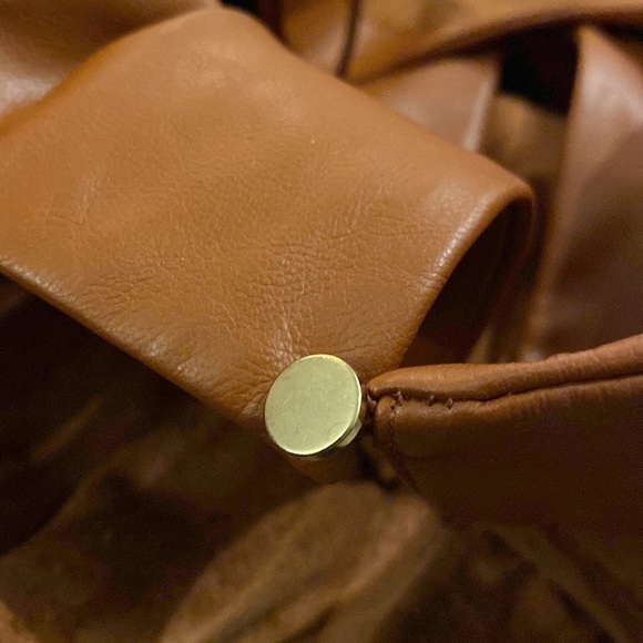 Mucha et Muchette NWT Dress Faux Leather Caramel Brown Black Medium Large - Picture 13 of 14